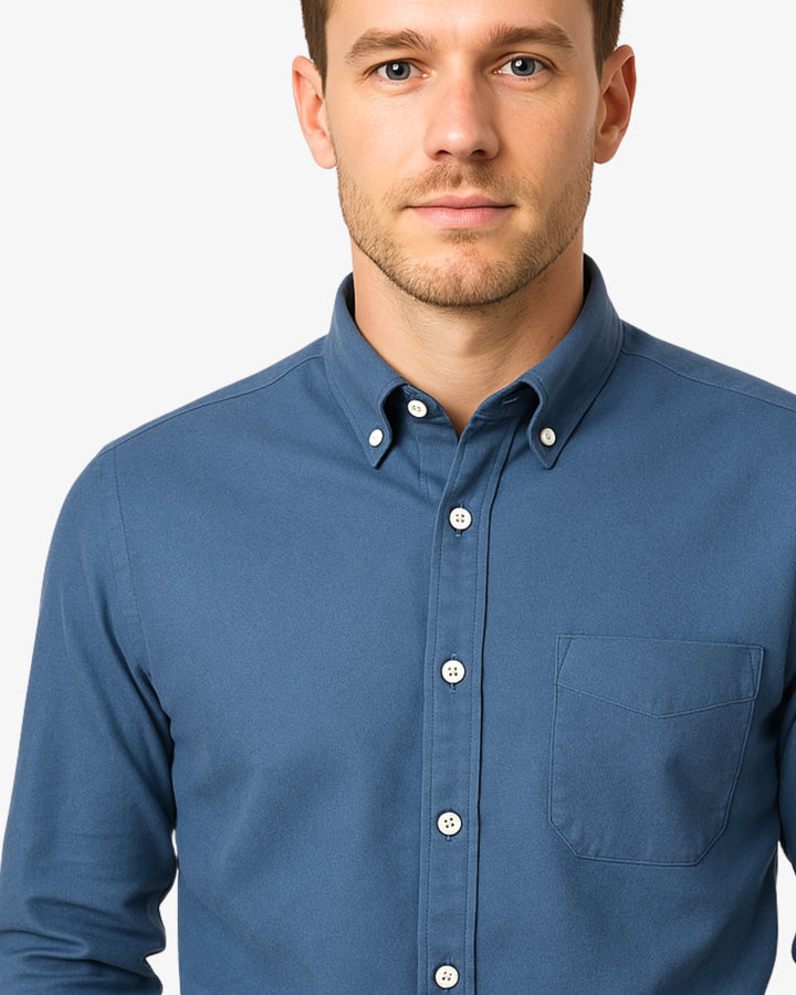 Oxford Button Down Polo Blue Shirt : Essential
