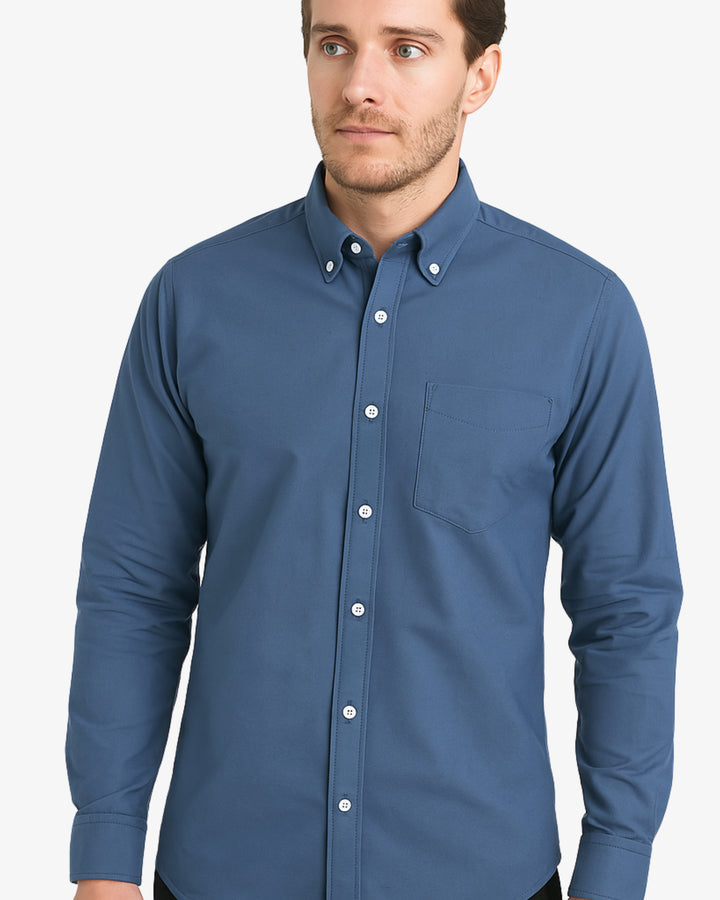 Oxford Button Down Polo Blue Shirt : Essential