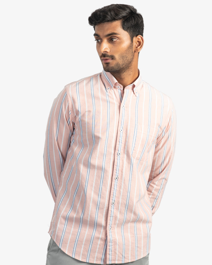 Classic Oxford Coral Stripes Shirt