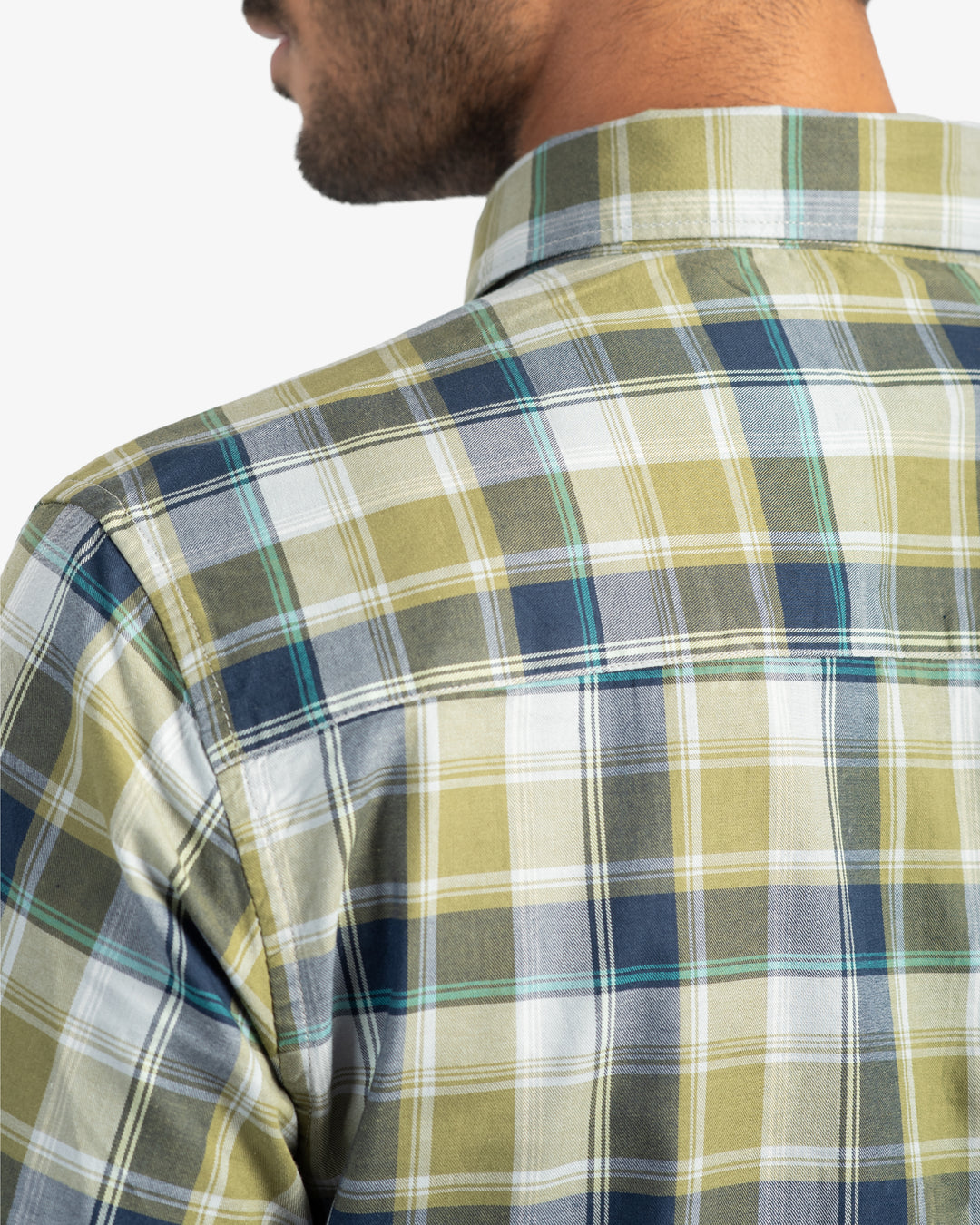 Classic Twill Olive and Navy Plaid Shirt