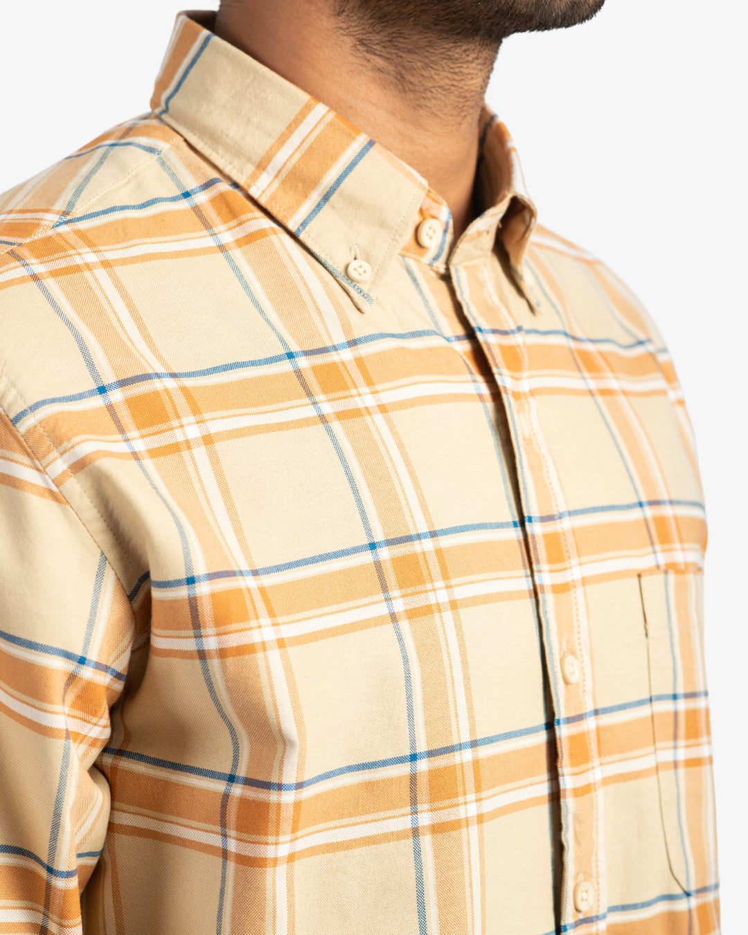 Classic Oxford Beige Plaid Shirt