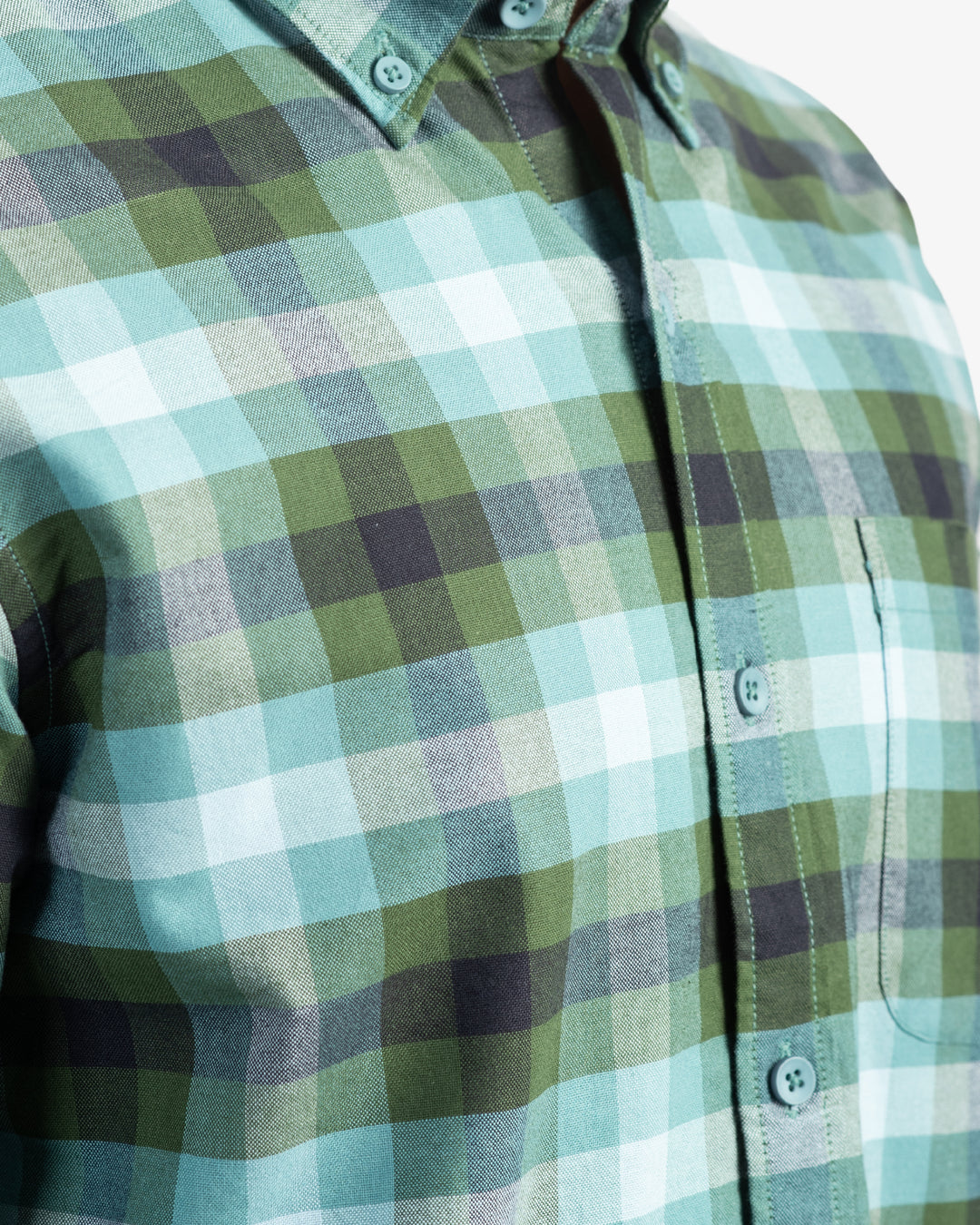 Classic Oxford Green and Black Plaid Shirt