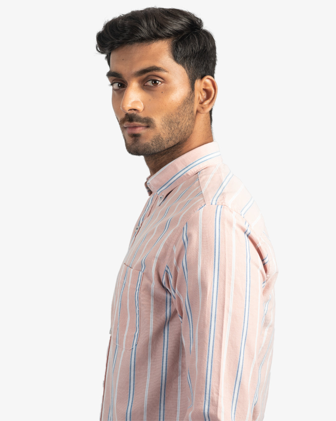 Classic Oxford Coral Stripes Shirt