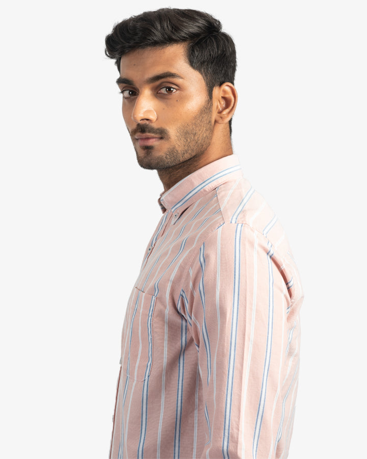 Classic Oxford Coral Stripes Shirt