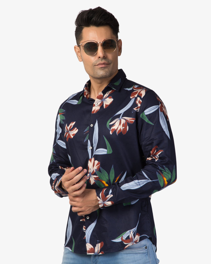 Super Pumped - Midnight Floral Print Shirt