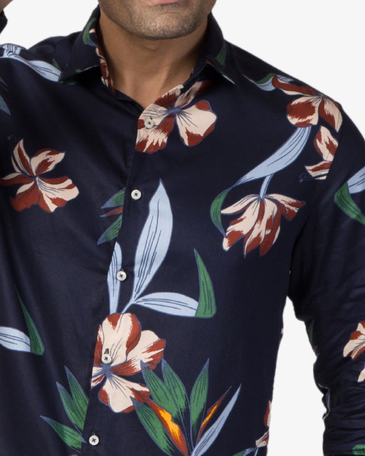 Super Pumped - Midnight Floral Print Shirt