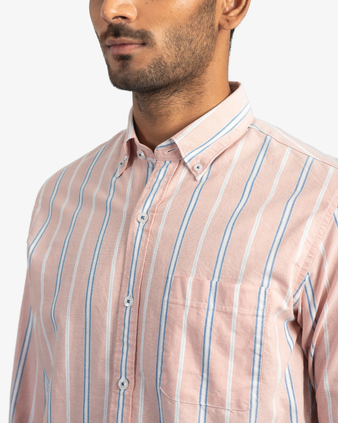 Classic Oxford Coral Stripes Shirt