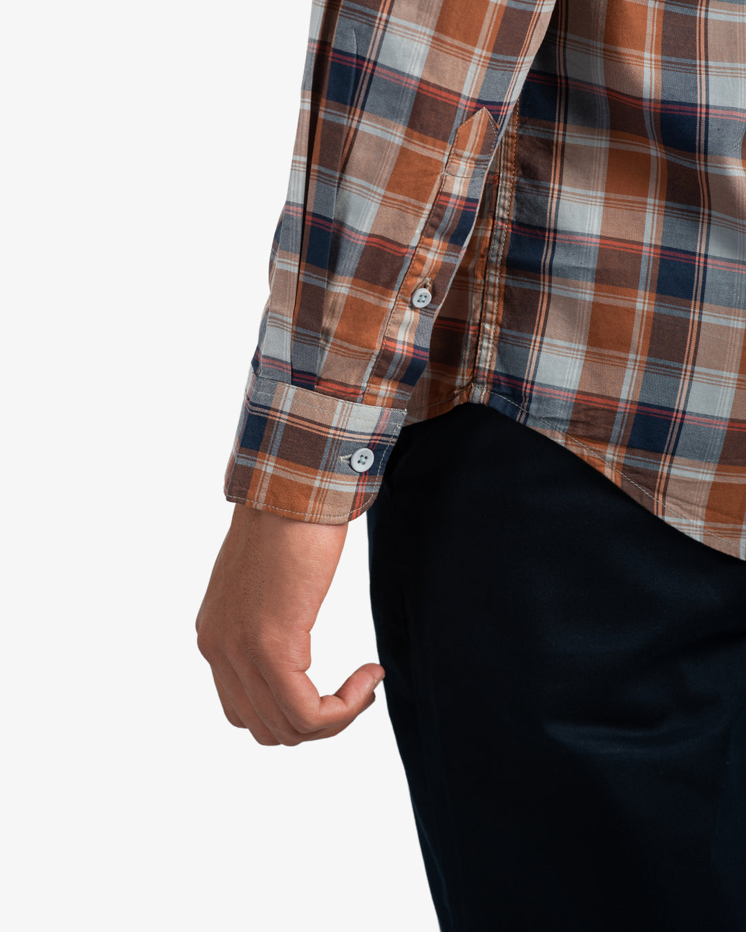 Classic Twill Rust Plaid Shirt