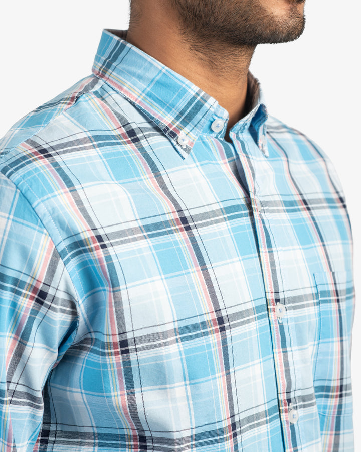 Classic Oxford Sky Blue Plaid Shirt