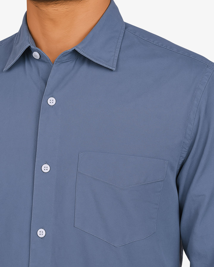 Timeless Cotton Shirt – Blue Dusk : Essential