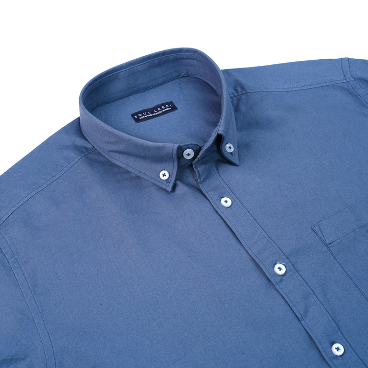 Oxford Button Down Polo Blue Shirt : Essential