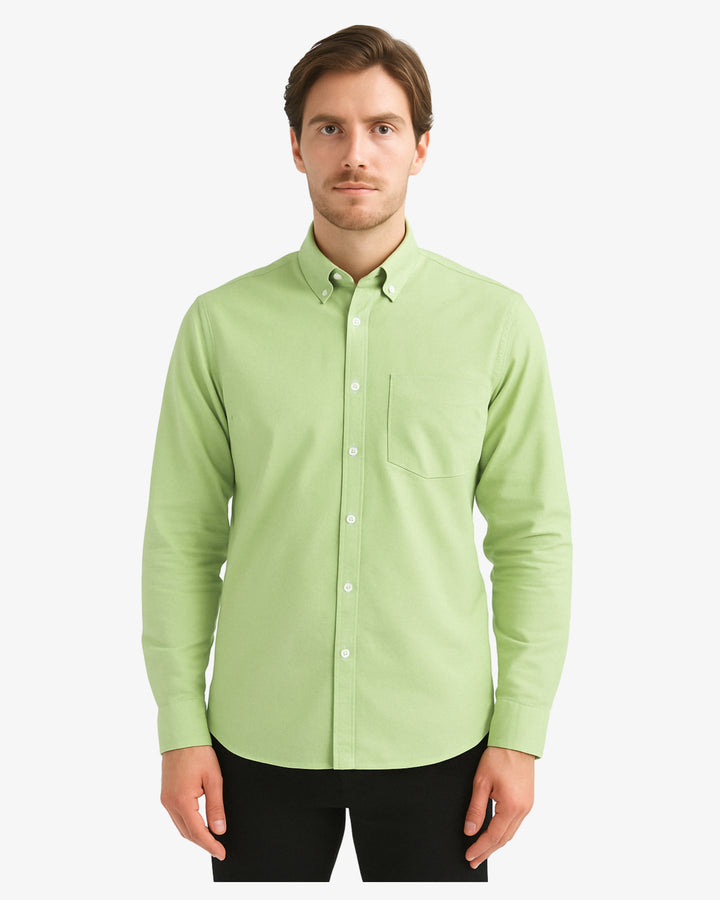 Oxford Button Down Gossip Green Shirt : Essential